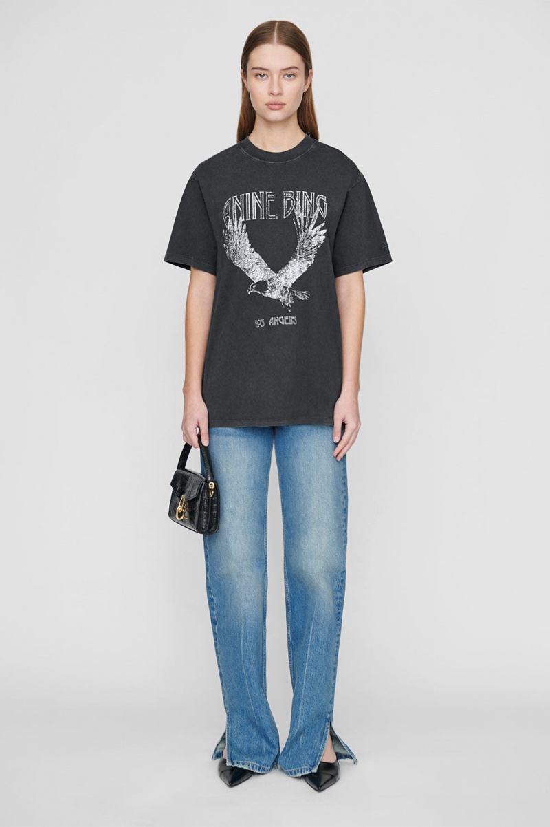 T Shirts Anine Bing Lili Eagle Noir Femme | HEI-7652099